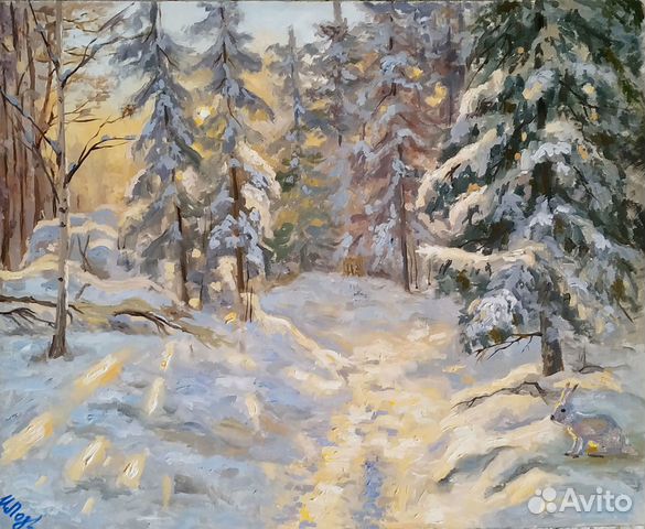 Картина Лесной Пейзаж - русская зима