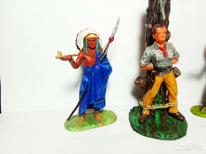 Солдатики elastolin Ковбой у столба пыток 6958