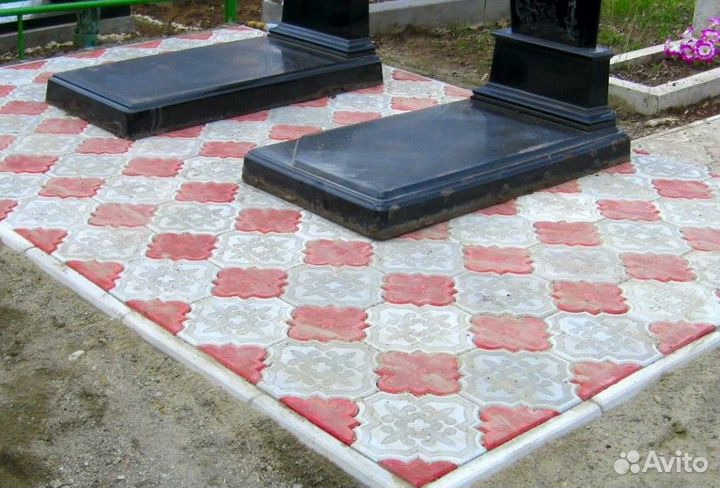 Облагораживание могил плиткой