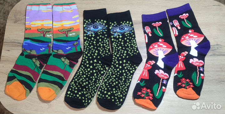 Носки с принтом разные