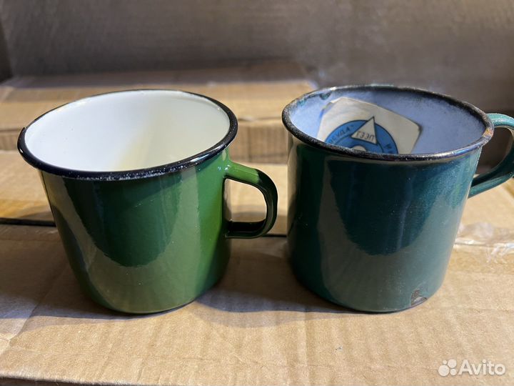 Кружки эмалированные армейские зеленые