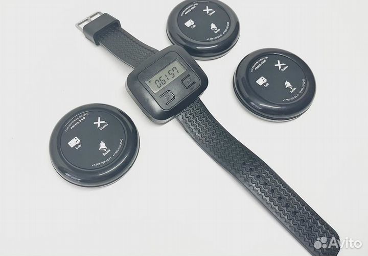 Кнопка вызова официанта и часы пейджер комплект