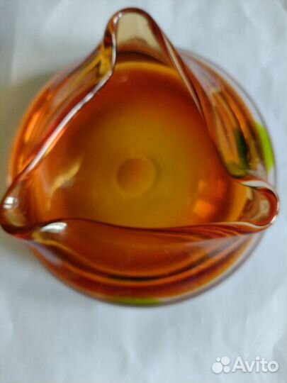 Ваза и пепельница богемское стекло