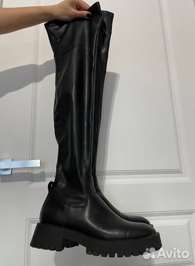 Сапоги ботфорты zara 37