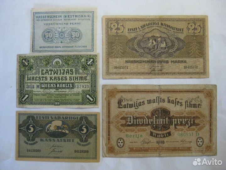 Банкноты Прибалтики