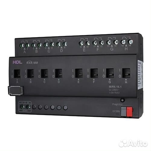 Реле DIN, 8-канальное, 16A на канал, KNX