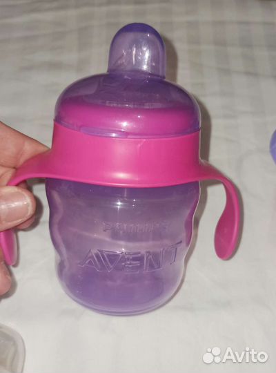 Поильник непроливайка avent с трубочкой