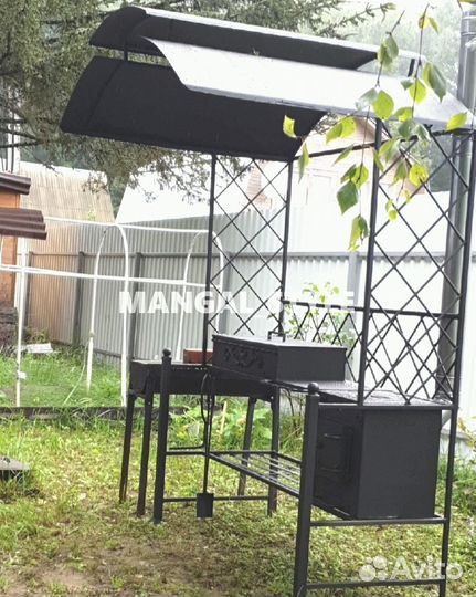 Мангал с печью под казан