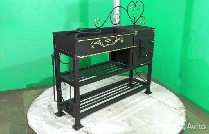 Мангал с печкой под казан