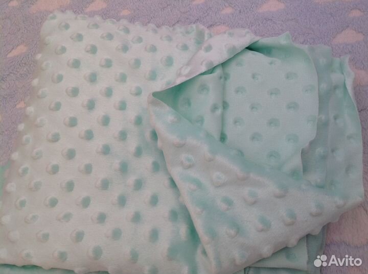 Плюш минки 2 отреза 100*180 мята и шоколад