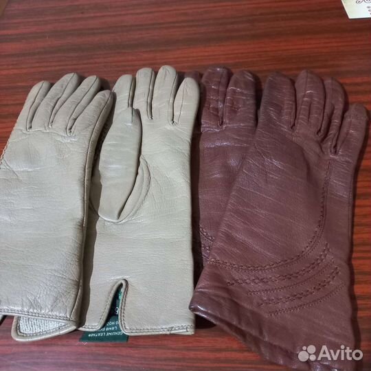 Перчатки женские кожаные новые 6.5