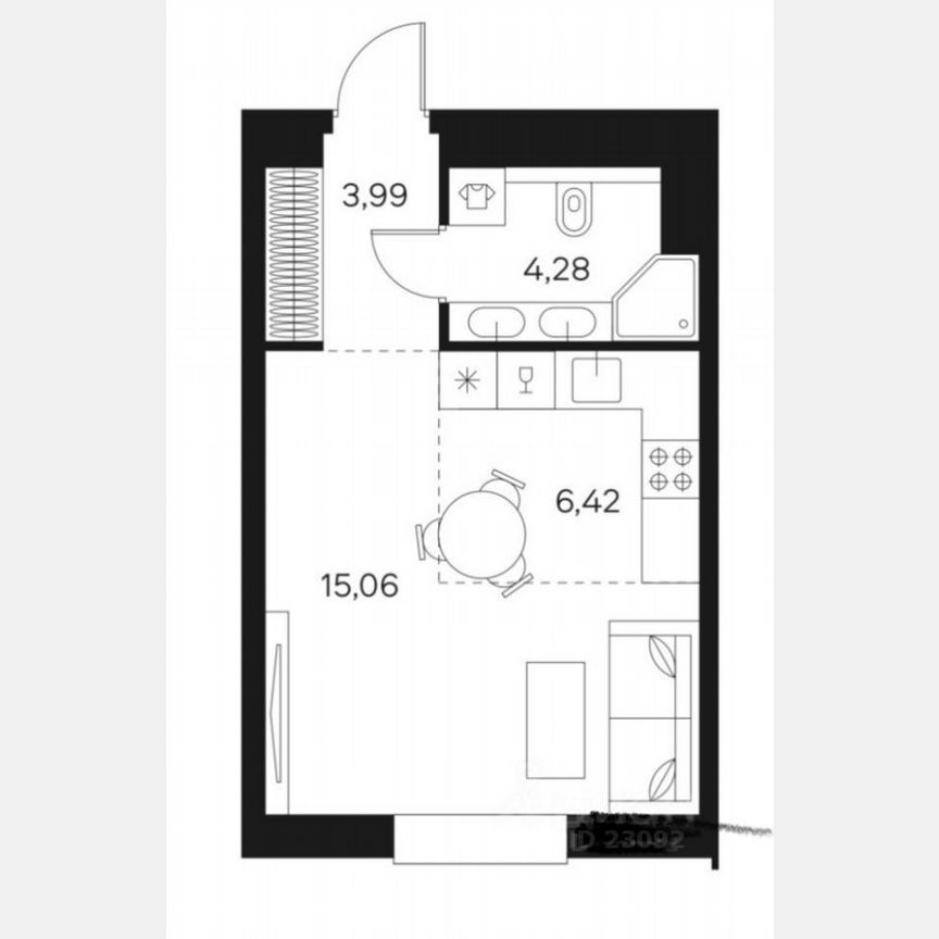 Квартира-студия, 30 м², 2/24 эт.