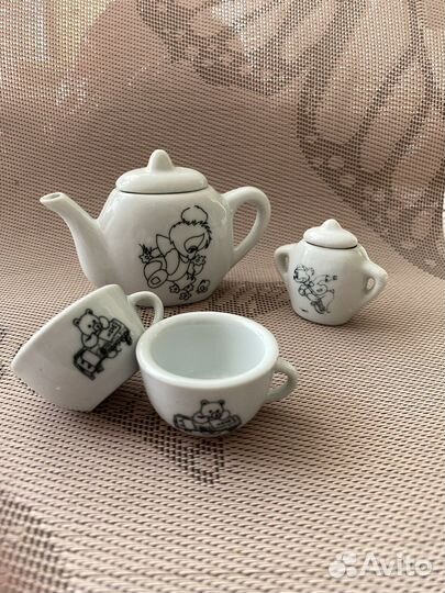 Сервиз чайный кукольный фарфор