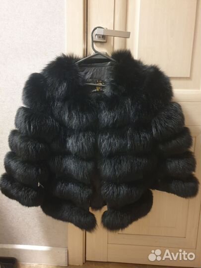 Полушубок из песца чёрный