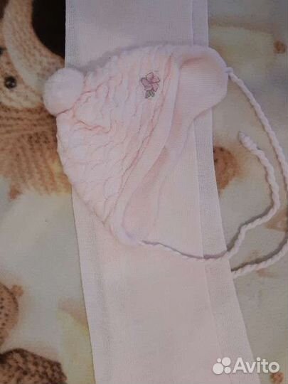 Комплект шапка и шарф для девочки демисезон