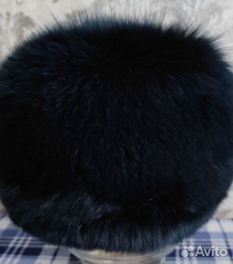 Шикарная Шапка песцовая темно-фиолетовая.Новая.р56