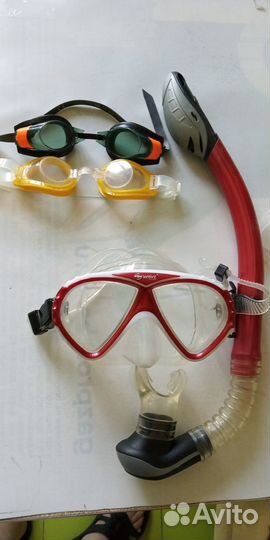 Ласты,маска с трубкой,Нарукавники,очки