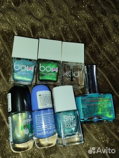 Лаки для ногтей 7 шт и платок