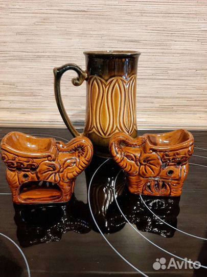 Керамические слоники- аромолампы, кружка СССР