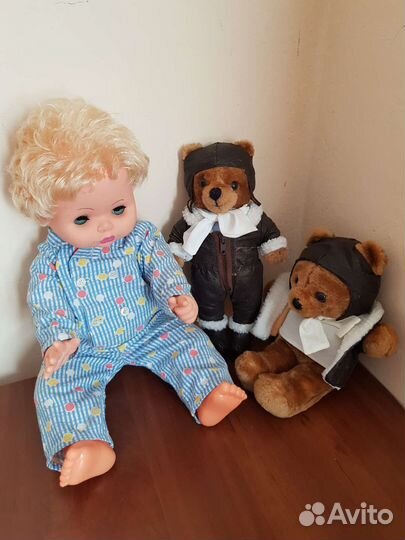 Кукла пупс Гдр, мишки авиаторы