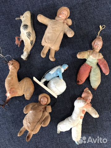 Елочные игрушки СССР вата и папье-маше