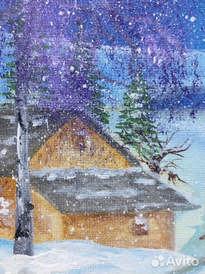 Картина зимний пейзаж