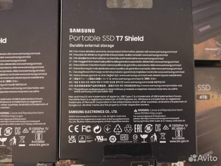 4TB Внешний SSD Samsung T7 Shield (Новые) 1050MB/s