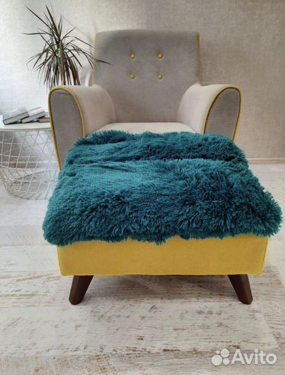 Плед травка из меха