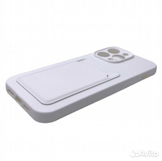 Чехол для iPhone 13 PRO MAX silicone+pocket белый
