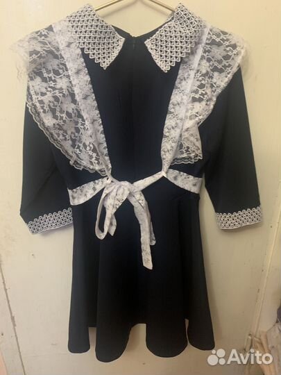 Белый школьный фартук-платье размер 48-50