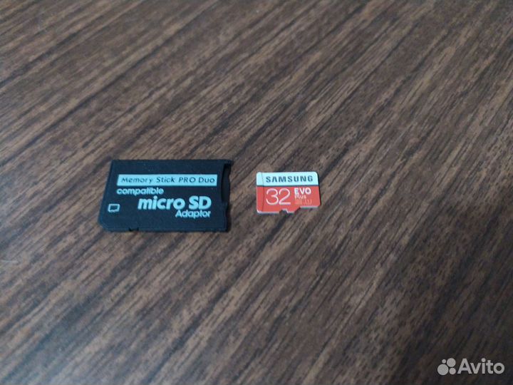 Карта памяти 32Gb + адаптер memory stick duo psp