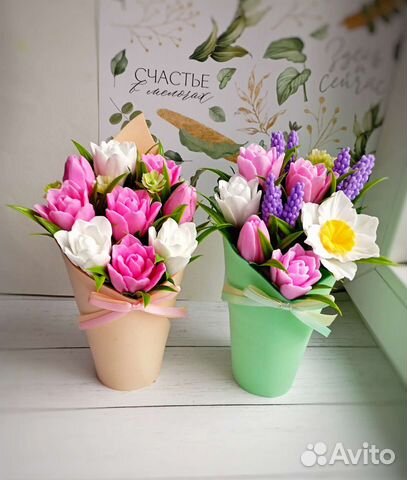Букеты тюльпаны мыло