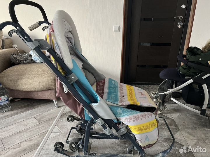 Детские санки коляска с колесами