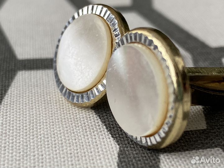 Запонки с камнем СССР винтаж