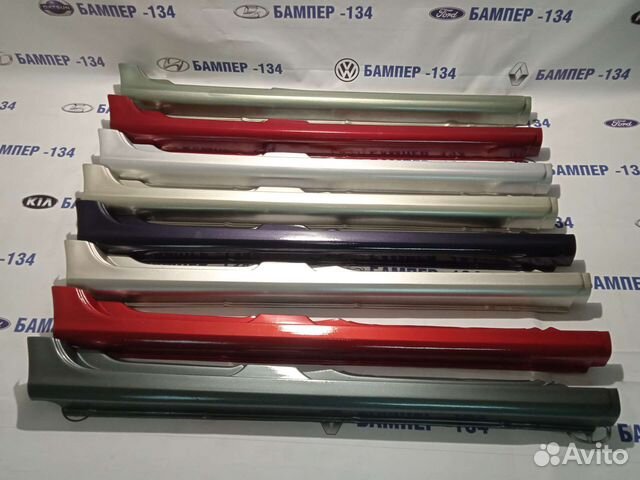 Накладки на пороги Лада Калина 1 в цвет кузова