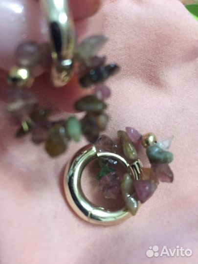 Серьги с турмалином