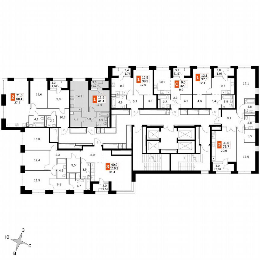 1-к. квартира, 41,8 м², 42/42 эт.