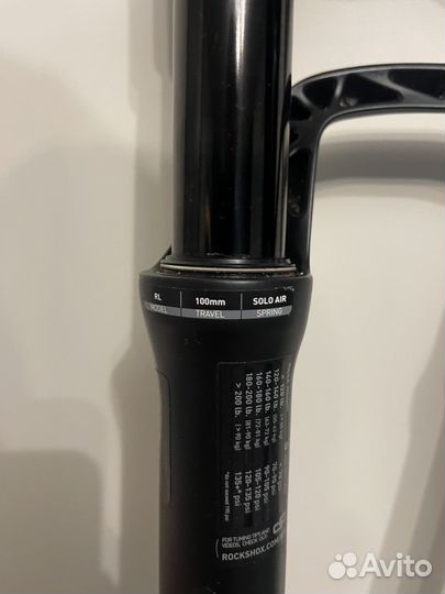 Вилка rock shox reba 27.5 ход 100 с нового велосип