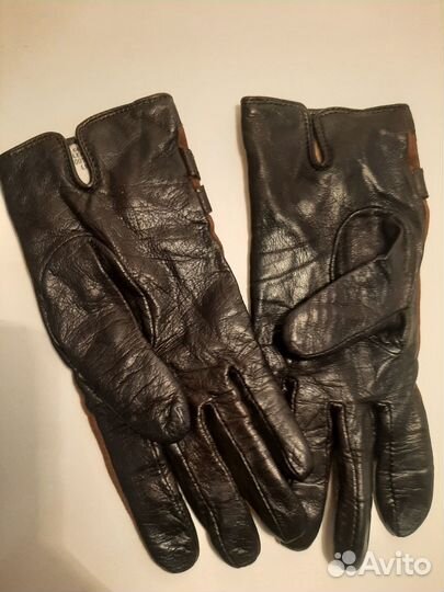 Перчатки женские кожаные зимние