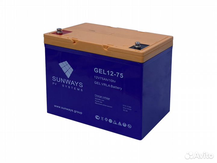 Аккумуляторная батарея sunways GEL 12-75