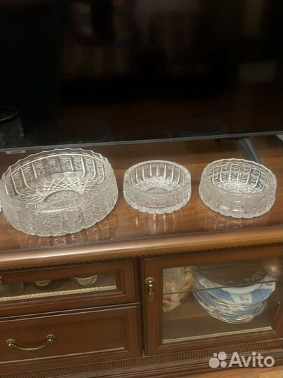 Хрусталь ваза конфетница мельхиор
