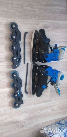 Коньки ролики 2 в 1 раздвижные