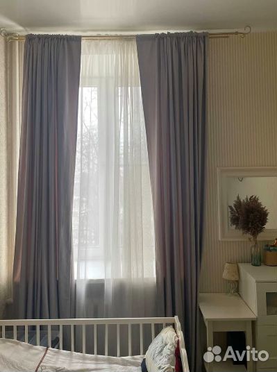 Шторы бархат комплект новые сиреневый