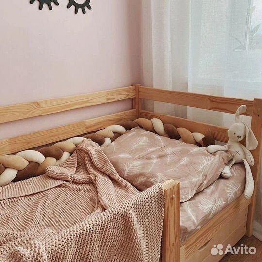 Детская одноярусная кроватка без покраски