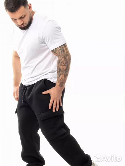 Брюки теплые спортивные джоггеры с начесом