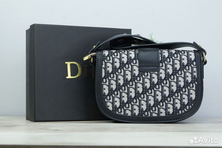 Сумка Christian Dior SNM люкс черно-белая