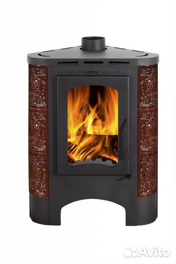 Печь-камин изразцовая Бавария угловая