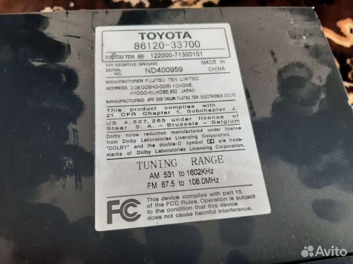 Магнитола toyota camry v 30