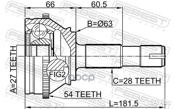 ШРУС внешний fiat ducato 2006- 2810-duca54