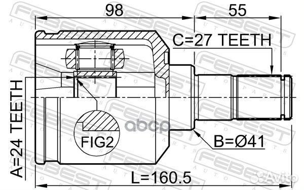 Шрус внутренний перед лев 2211NS20LH Febest